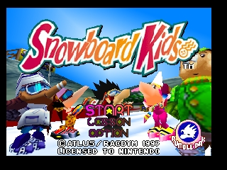 Snowboard Kids (Europe) Title Screen